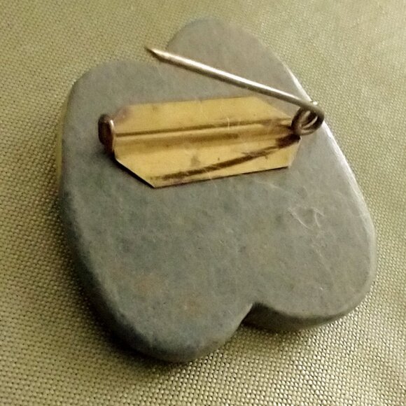 Soviet Russia Vintage Brooch Pin Lacquered Hand Painted Folk Art - Picture 2 of 13